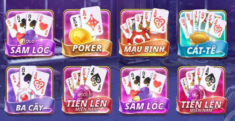 Các thể loại game bài được cổng game G365 Club sở hữu hiện nay